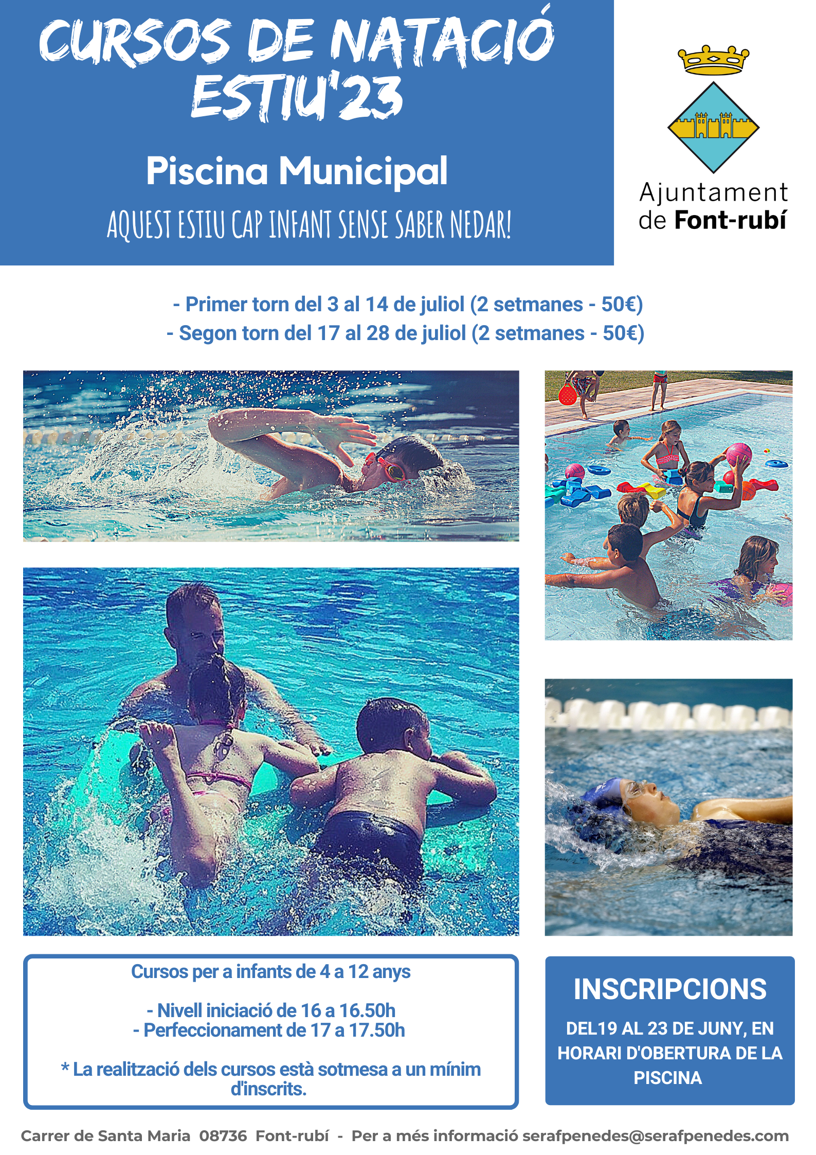 Cursos de natació ESTIU'23
