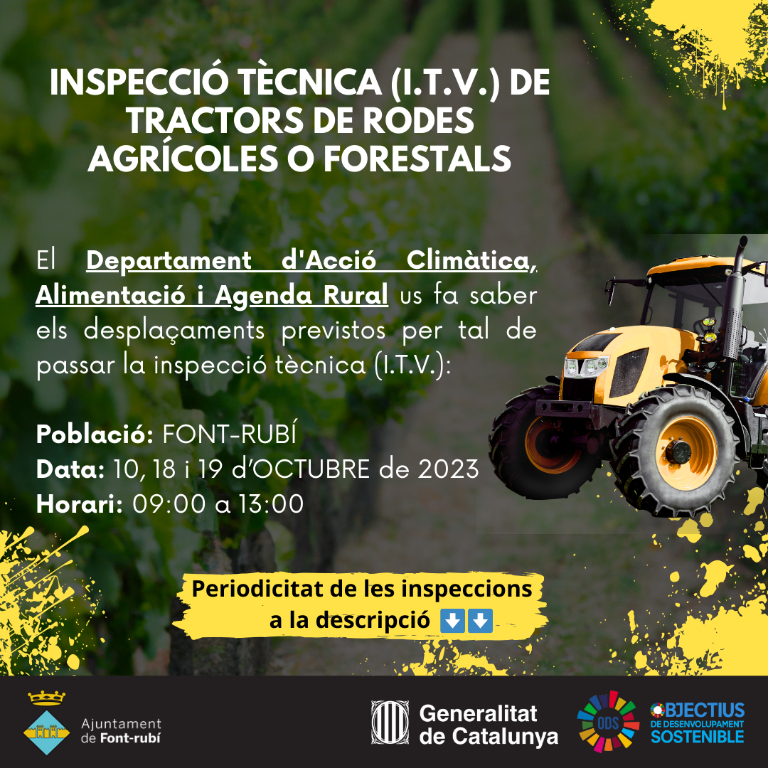 ITV de vehicles agrícoles i ciclomotors