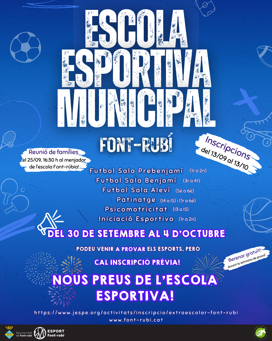  Nous preus de l'Escola Esportiva Municipal de Font-rubí!