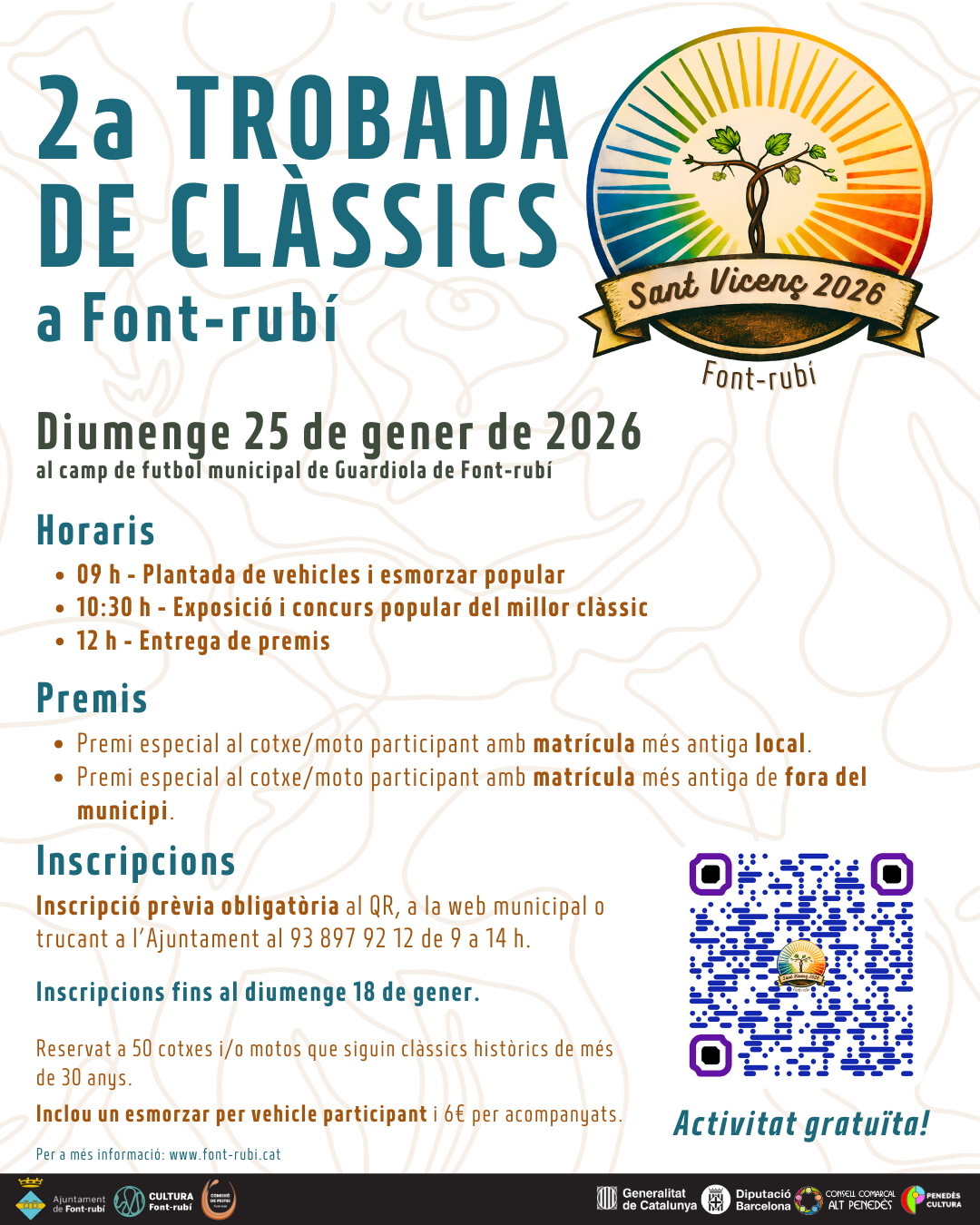 2a Trobada de vehicles cl&agrave;ssics a Font-rub&iacute; - Festes de Sant Vicen&ccedil; 2026