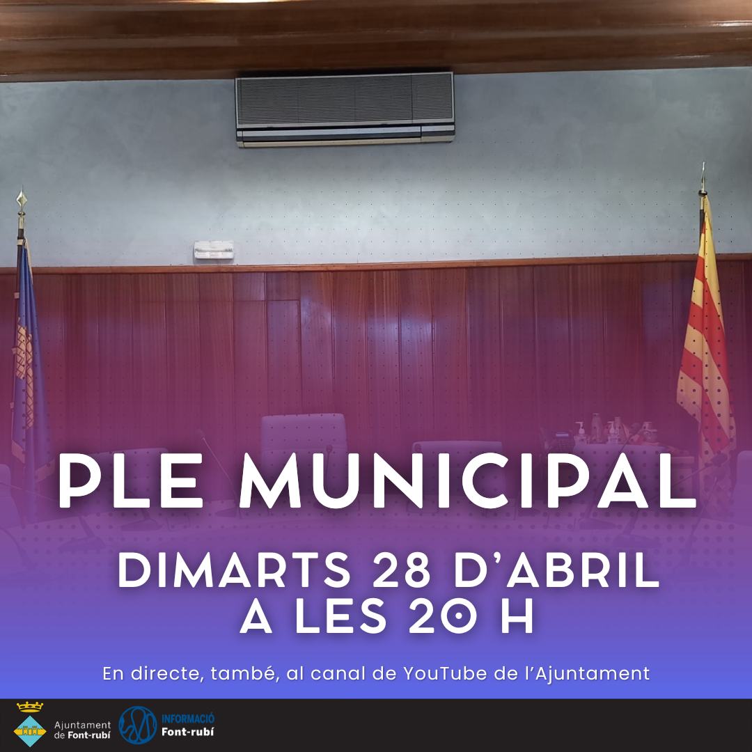 Convocat&ograve;ria de Ple ordinari - 28 d'abril de 2026